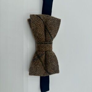 Classic Brown Herringbone Bow Tie